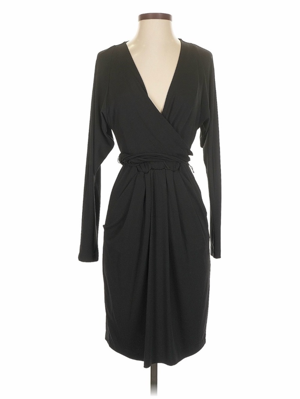 BCBGMaxAzria Black Long-Sleeve Wrap Dress